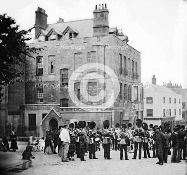 Band of the Grenadier Guards playing in Windsor, c1870-c1900. Artist: York & Son