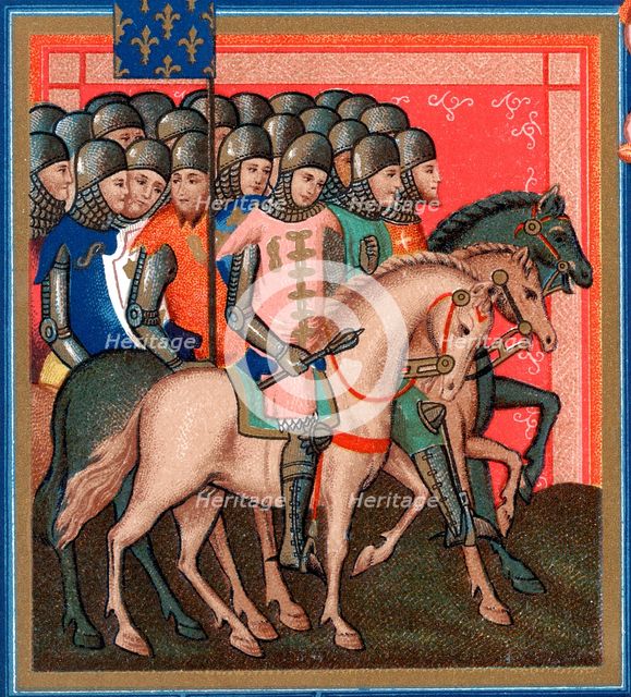 Band of crusaders armed and mounted, 15th century. Artist: Unknown