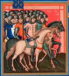 Band of crusaders armed and mounted, 15th century