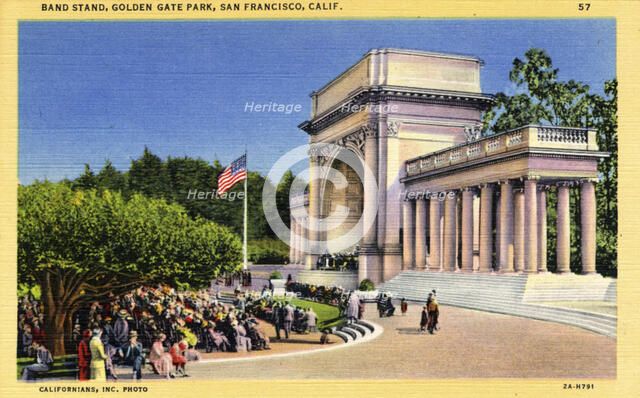 Band Stand, Golden Gate Park, San Francisco, California, USA, 1932. Artist: Unknown