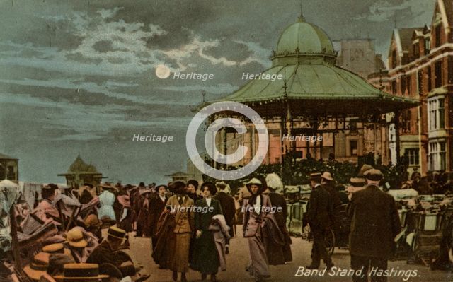 Band stand, Hastings, Sussex, c1914.Artist: Milton