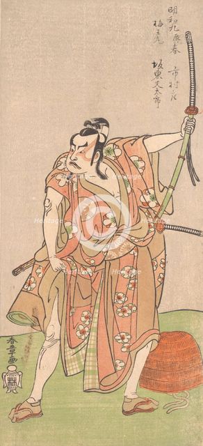 Bando Matataro as Umewomaru in the Drama "Sugewara denju tenarai Kagami", 2nd month, 1772. Creator: Shunsho.