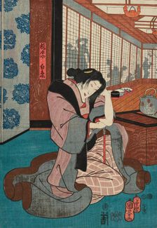 Bando Shuka I as Hashimotoya Shiraito , 1852. Creator: Kuniyoshi, Utagawa (Ichiyusai) (1797-1861)