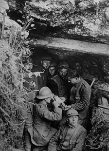 Bandaging wounded, between c1915 and c1920. Creator: Bain News Service