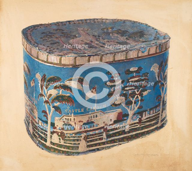 Bandbox with Cover, c. 1939. Creator: Gilbert Sackerman.