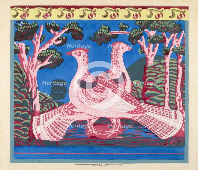 Bandbox Design (Grouse), 1937. Creator: Harold Merriam.