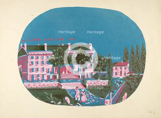 Bandbox Design (Deaf and Dumb Asylum), c. 1939. Creator: Martin Partyka.