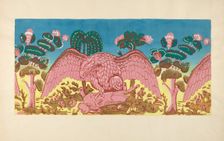 Bandbox Design (Eagle and Rabbit), c. 1936. Creator: Martin Partyka