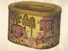 Bandbox Design - Stagecoach, c. 1941. Creator: Eleanor Ruelos