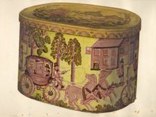 Bandbox Design - Stagecoach, c. 1941. Creator: Eleanor Ruelos
