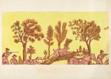 Bandbox Design (Rabbit Hunt), 1935/1942. Creator: Unknown