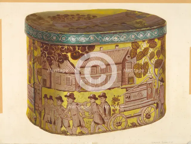 Bandbox - Firemen Scene, c. 1939. Creator: Walter Doran.