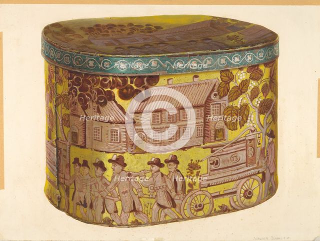 Bandbox - Firemen Scene, c. 1939. Creator: Walter Doran.