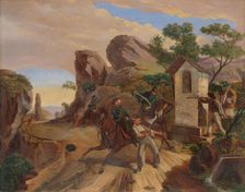Bandit Ambush, 1847-1850. Creator: Frantisek Belopotocky