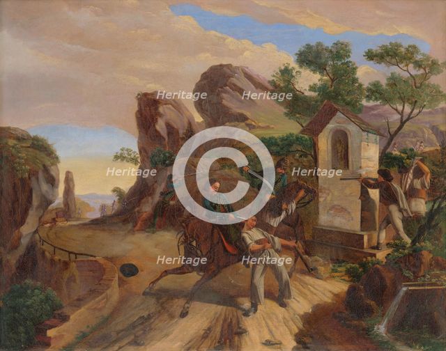 Bandit Ambush, 1847-1850. Creator: Frantisek Belopotocky.