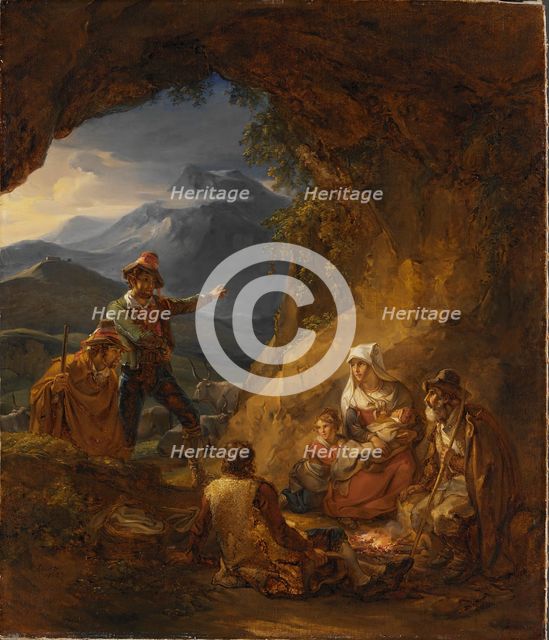 Bandits Entering a Shepherd's Dwelling, 1823. Creator: Alexander Lauréus.