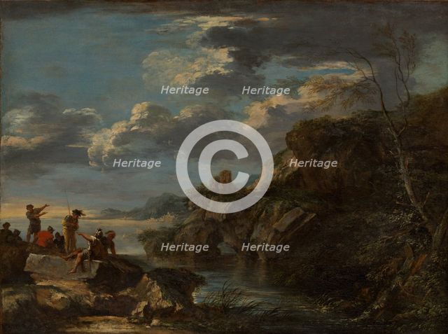 Bandits on a Rocky Coast, 1655-60. Creator: Salvator Rosa.