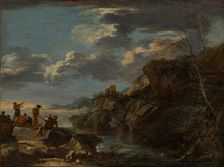Bandits on a Rocky Coast, 1655-60. Creator: Salvator Rosa