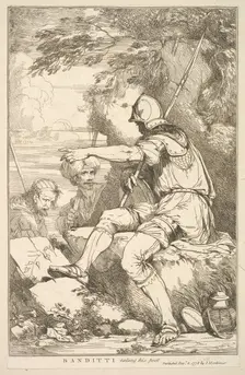 Banditti Taking His Post (from Fifteen Etchings Dedicated to Sir Joshua Reynol..., December 8, 1778. Creator: John Hamilton Mortimer