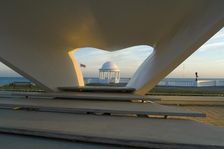 Bandstand and seafront shelter in front of the De La Warr Pavilion, Bexhill-on-Sea, Sussex, 2006. Artist: Derek Kendall