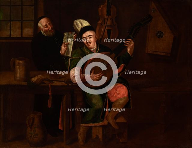 Bandura Player with a Jew, c1800. Creator: Michal Stachowicz.