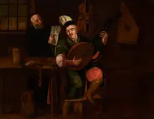 Bandura Player with a Jew, c1800. Creator: Michal Stachowicz