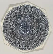 Banknote motif: a circular lathe work design composed out of the repetition of the ..., ca. 1824-42. Creator: Durand, Perkins & Co