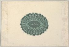 Banknote motif: oval lathe work ornament resembling a lace ruff, ca. 1824-42. Creator: Durand, Perkins & Co