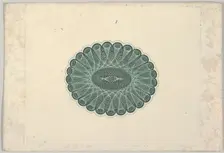 Banknote motif: oval lathe work ornament resembling a lace ruff, ca. 1824-42. Creator: Durand, Perkins & Co