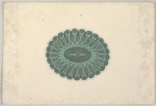 Banknote motif: oval lathe work ornament resembling a lace ruff, ca. 1824-42. Creator: Durand, Perkins & Co