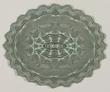 Banknote motif: oval of lathe work ornament with a wavy edge, ca. 1824-42. Creator: Durand, Perkins & Co