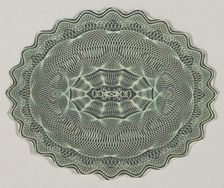 Banknote motif: oval of lathe work ornament with a wavy edge, ca. 1824-42. Creator: Durand, Perkins & Co