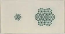 Banknote motif: two six-lobed lathe work ornaments, ca. 1824-42. Creator: Durand, Perkins & Co