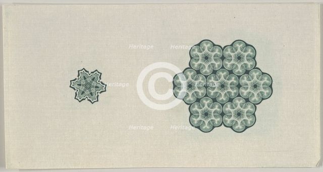 Banknote motif: two six-lobed lathe work ornaments, ca. 1824-42. Creator: Durand, Perkins & Co.
