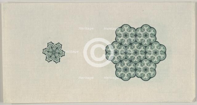 Banknote motif: two six-lobed lathe work ornaments, ca. 1824-42. Creator: Durand, Perkins & Co.