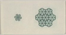 Banknote motif: two six-lobed lathe work ornaments, ca. 1824-42. Creator: Durand, Perkins & Co