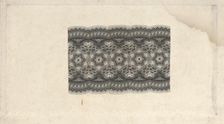 Banknote motifs: band of lace-like lathe work ornament, ca. 1824-42. Creator: Durand, Perkins & Co