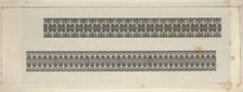 Banknote motifs: two bands of lathe work ornament, ca. 1824-42. Creator: Durand, Perkins & Co