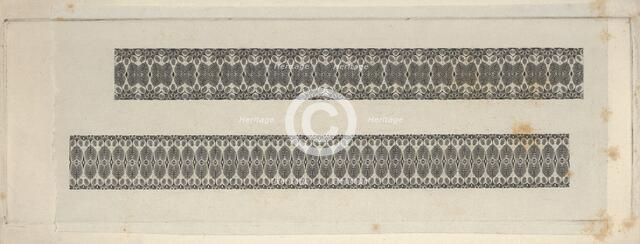 Banknote motifs: two bands of lathe work ornament, ca. 1824-42. Creator: Durand, Perkins & Co.