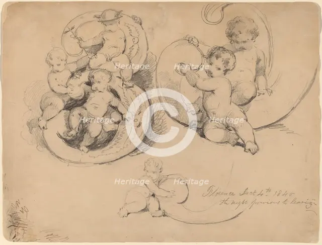 Banknote Studies [recto], 1840. Creator: John William Casilear.