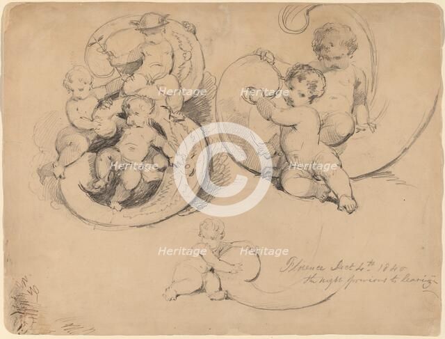 Banknote Studies [recto], 1840. Creator: John William Casilear.