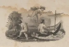 Banknote vignette with three putti symbolizing trade and agriculture, ca. 1824-37. Creator: Attributed to Asher Brown Durand