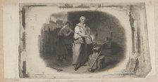 Banknote vignette with a blacksmith and forge, ca. 1824-37. Creator: Attributed to Asher Brown Durand
