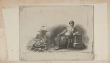 Banknote vignette with female figure representing marine commerce, ca. 1824-37. Creator: Attributed to Asher Brown Durand