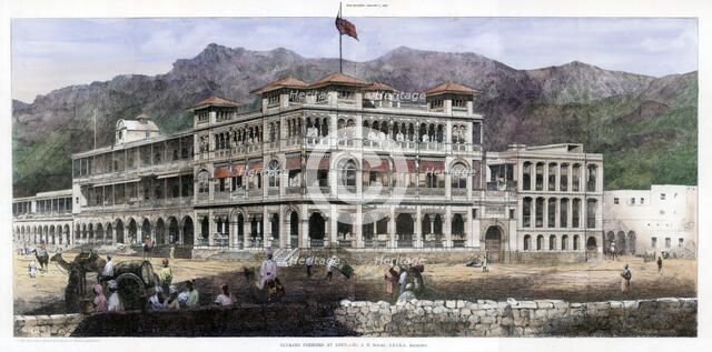 'Banking Premises at Aden', 8 January 1887. Artist: C Kell