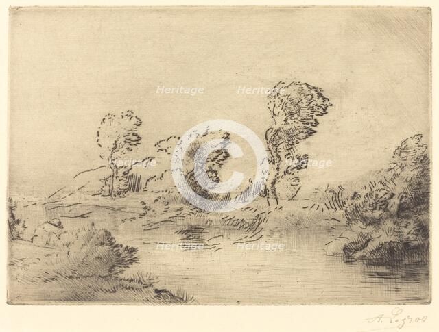 Banks of the Marne (Bord de la Marne). Creator: Alphonse Legros.