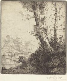 Banks of the Oise (Bord de l'Oise). Creator: Alphonse Legros