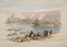 Banks of the Jordan, 1839. Creator: David Roberts (British, 1796-1864)