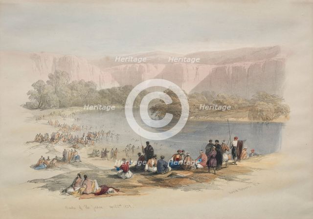 Banks of the Jordan, 1839. Creator: David Roberts (British, 1796-1864).