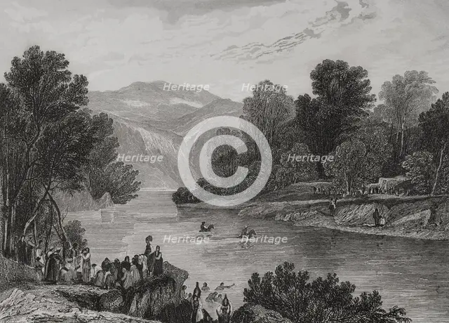 Banks of the Jordan River, 1840. Creator: Aubert.